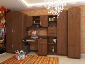 Буратино Детская Комплект мебели (Орех) в Барабинске - barabinsk.katalogmebeli.com | фото