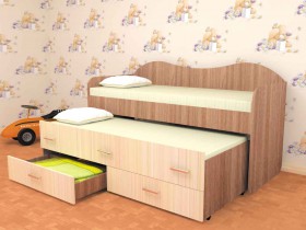 Кровать детская Нимфа двухместная 2.0 Венге/Дуб молочный в Барабинске - barabinsk.katalogmebeli.com | фото 3