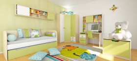 Детская комната Эппл (Зеленый/Белый/корпус Клен) в Барабинске - barabinsk.katalogmebeli.com | фото 5