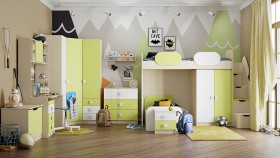 Детская комната Эппл (Зеленый/Белый/корпус Клен) в Барабинске - barabinsk.katalogmebeli.com | фото 13
