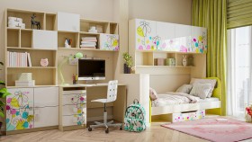 Детская комната Флёр (Белый/корпус Клен) в Барабинске - barabinsk.katalogmebeli.com | фото