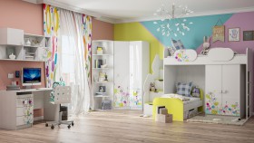 Детская комната Флер (Белый/корпус Выбеленное дерево) в Барабинске - barabinsk.katalogmebeli.com | фото 3