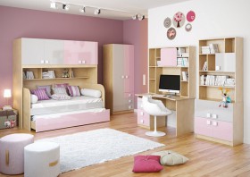 Детская комната Грэйси (Розовый/Серый/корпус Клен) в Барабинске - barabinsk.katalogmebeli.com | фото 2
