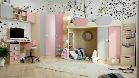 Детская комната Грэйси (Розовый/Серый/корпус Клен) в Барабинске - barabinsk.katalogmebeli.com | фото 1