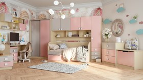 Детская комната Грэйси (Розовый/Серый/корпус Клен) в Барабинске - barabinsk.katalogmebeli.com | фото 13