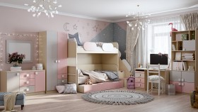 Детская комната Грэйси (Розовый/Серый/корпус Клен) в Барабинске - barabinsk.katalogmebeli.com | фото 12
