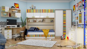 Детская комната Клаксон без машинок (Белый/корпус Клен) в Барабинске - barabinsk.katalogmebeli.com | фото 5