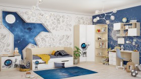 Детская комната Санни (Белый/корпус Клен) в Барабинске - barabinsk.katalogmebeli.com | фото 2