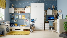 Детская комната Санни (Белый/корпус Клен) в Барабинске - barabinsk.katalogmebeli.com | фото