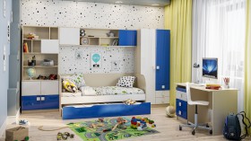 Детская комната Скай Люкс (Синий/Белый/корпус Клен) в Барабинске - barabinsk.katalogmebeli.com | фото 1