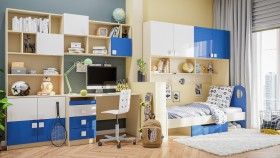 Детская комната Скай Люкс (Синий/Белый/корпус Клен) в Барабинске - barabinsk.katalogmebeli.com | фото 9