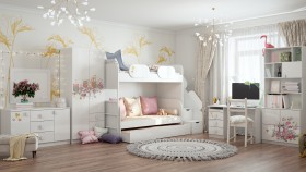 Детская комната Совушки (Белый/корпус Выбеленное дерево) в Барабинске - barabinsk.katalogmebeli.com | фото 3