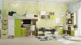 Детская комната Твит (Белый/Зеленый/корпус Клен) в Барабинске - barabinsk.katalogmebeli.com | фото 8