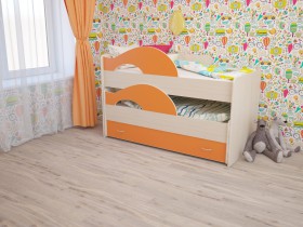 Кровать детская Радуга 1600 Млечный дуб/Венге в Барабинске - barabinsk.katalogmebeli.com | фото 3