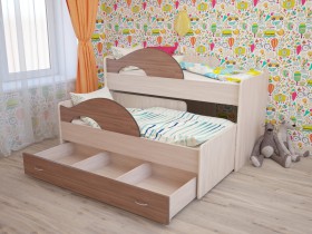 Кровать детская Радуга 1600 Млечный дуб/Венге в Барабинске - barabinsk.katalogmebeli.com | фото 7