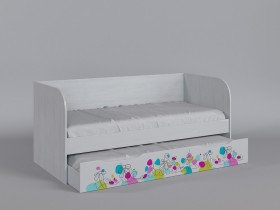 Диван-кровать Флёр (Белый/корпус Выбеленное дерево) в Барабинске - barabinsk.katalogmebeli.com | фото 1