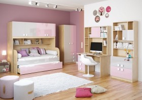 Диван-кровать Грэйси (Розовый/Серый/корпус Клен) в Барабинске - barabinsk.katalogmebeli.com | фото 3