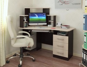 Компьютерный стол Каспер (венге/лоредо) в Барабинске - barabinsk.katalogmebeli.com | фото