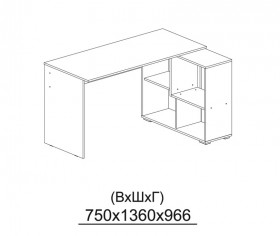 Компьютерный стол угловой СКМУ-3 дуб сонома/белый в Барабинске - barabinsk.katalogmebeli.com | фото 3