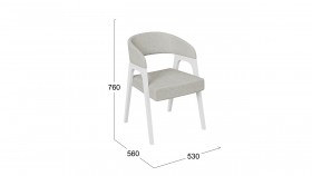 Кресло «Техас 1» (Белый матовый/Шенилл Estetica Moonstone №221) в Барабинске - barabinsk.katalogmebeli.com | фото 2