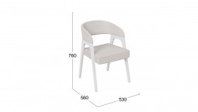 Кресло «Техас 1» (Белый матовый/Шенилл Estetica Vanille №220) в Барабинске - barabinsk.katalogmebeli.com | фото 2