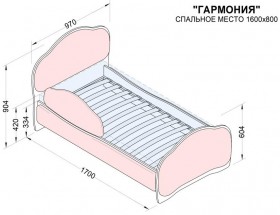 Кровать 160 Гармония 08 Шоколад (мягкий бортик) в Барабинске - barabinsk.katalogmebeli.com | фото 2