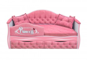 Кровать 160 серии Иллюзия 2 ящика 36 Розовый (мягкий бортик/подушки) в Барабинске - barabinsk.katalogmebeli.com | фото 1