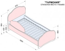 Кровать 170 Гармония 31 Светло-сиреневый (мягкий бортик) в Барабинске - barabinsk.katalogmebeli.com | фото 2