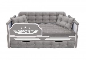 Кровать 170 серии Спорт 1 ящик 45 Серый (подушки) в Барабинске - barabinsk.katalogmebeli.com | фото