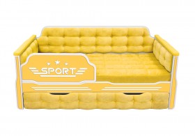 Кровать 170 серии Спорт 1 ящик 74 Жёлтый (мягкие боковые накладки) в Барабинске - barabinsk.katalogmebeli.com | фото