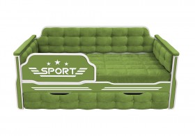 Кровать 170 серии Спорт 1 ящик 76 Зелёный (мягкие боковые накладки) в Барабинске - barabinsk.katalogmebeli.com | фото
