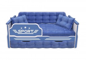 Кровать 170 серии Спорт 1 ящик 85 Синий (подушки) в Барабинске - barabinsk.katalogmebeli.com | фото