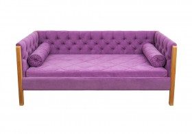 Кровать 180 серии Леди  32 Фиолетовый (подушка валик) в Барабинске - barabinsk.katalogmebeli.com | фото