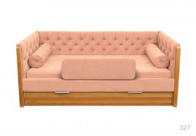 Кровать 180 серии Леди + ящик 15 Бледно-розовый (мягкий бортик/подушка валик) в Барабинске - barabinsk.katalogmebeli.com | фото 1