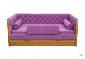 Кровать 180 серии Леди + ящик 32 Фиолетовый (мягкий бортик/подушка валик) в Барабинске - barabinsk.katalogmebeli.com | фото