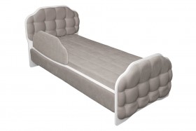 Кровать 190 Атлет Lux 96 Серый (мягкий бортик) в Барабинске - barabinsk.katalogmebeli.com | фото 1