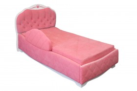 Кровать 190 Гармония Lux 36 Розовый (мягкий бортик) в Барабинске - barabinsk.katalogmebeli.com | фото