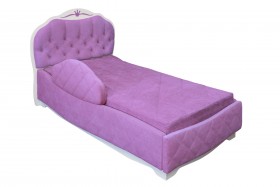 Кровать 190 Гармония Lux 67 Светло-фиолетовый (мягкий бортик) в Барабинске - barabinsk.katalogmebeli.com | фото
