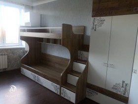 Кровать 2-х ярусная «Оксфорд» (Ривьера/Белый с рисунком) в Барабинске - barabinsk.katalogmebeli.com | фото 6