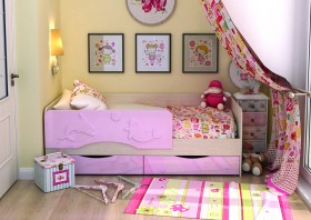 Кровать Алиса КР-812 1,6 Белфорд/Розовый металлик в Барабинске - barabinsk.katalogmebeli.com | фото