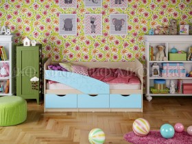 Кровать Бабочки 1,6м (Голубой матовый) в Барабинске - barabinsk.katalogmebeli.com | фото
