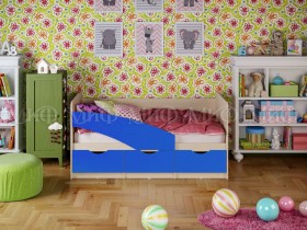 Кровать Бабочки 1,6м (Синий матовый) в Барабинске - barabinsk.katalogmebeli.com | фото 1