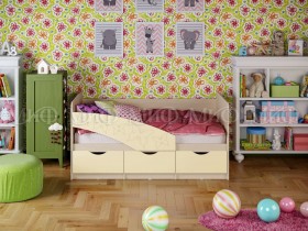 Кровать Бабочки 1,6м (Ваниль матовый) в Барабинске - barabinsk.katalogmebeli.com | фото 1