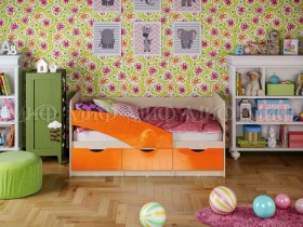 Кровать Бабочки 1,8м (Оранжевый металлик) в Барабинске - barabinsk.katalogmebeli.com | фото