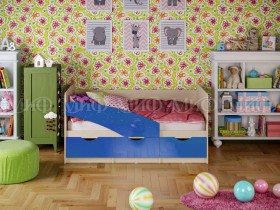 Кровать Бабочки 1,8м (Синий металлик) в Барабинске - barabinsk.katalogmebeli.com | фото 1