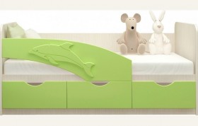 Кровать детская 1,6м Дельфин (Салатовый металлик) в Барабинске - barabinsk.katalogmebeli.com | фото