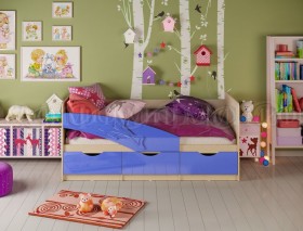 Кровать детская 1,6м Дельфин (Синий металлик) в Барабинске - barabinsk.katalogmebeli.com | фото 1