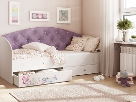 Кровать детская Эльза Белый/Фиолетовый в Барабинске - barabinsk.katalogmebeli.com | фото 1