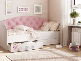 Кровать детская Эльза Белый/Розовый в Барабинске - barabinsk.katalogmebeli.com | фото