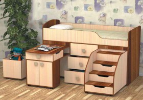 Кровать детская Фея 1.6 Венге/Дуб молочный в Барабинске - barabinsk.katalogmebeli.com | фото 5